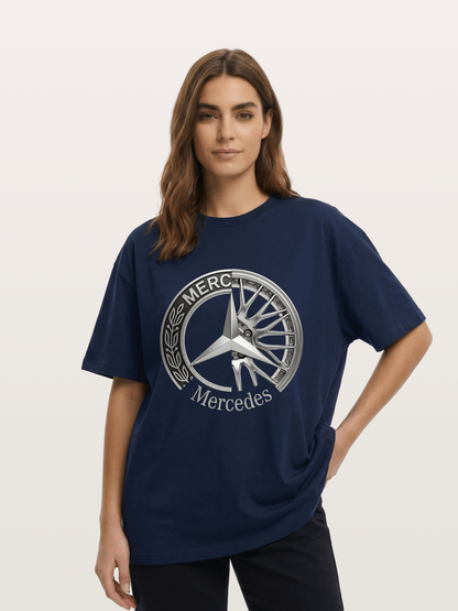 Mercedes Benz Wheel Emblem Art Cotton T-shirt