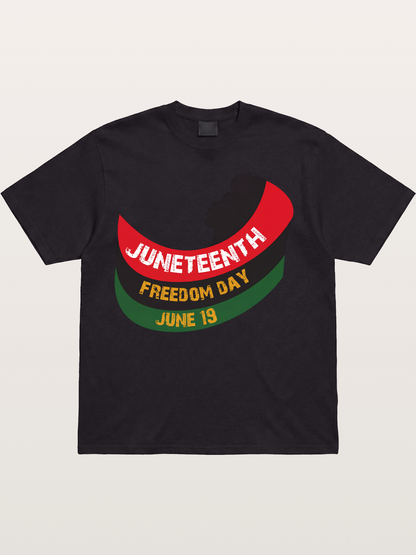 Juneteenth Freedom Day Silhouette Cotton T-shirt