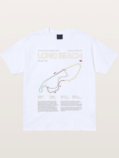 Long Beach GP Circuit Map Gildan T-shirt