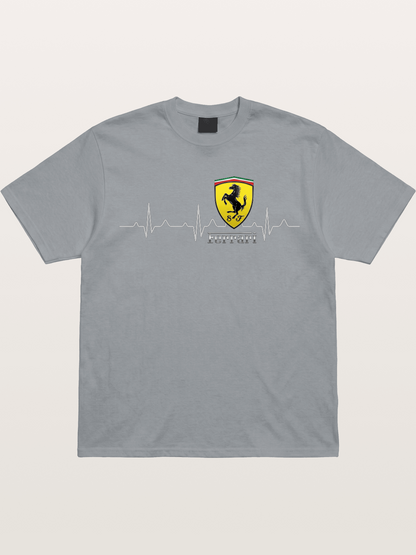 Ferrari Heartbeat ECG Line Design Gildan T-shirt