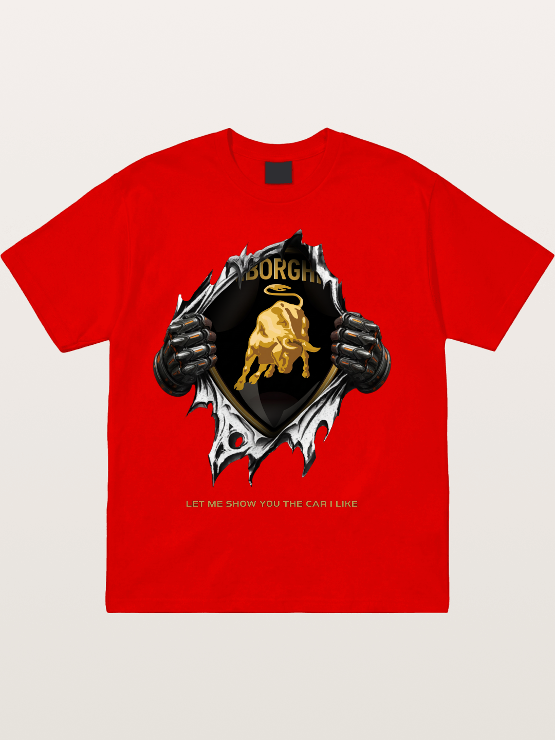 Lamborghini Bull Crest Tear Through Cotton T-shirt
