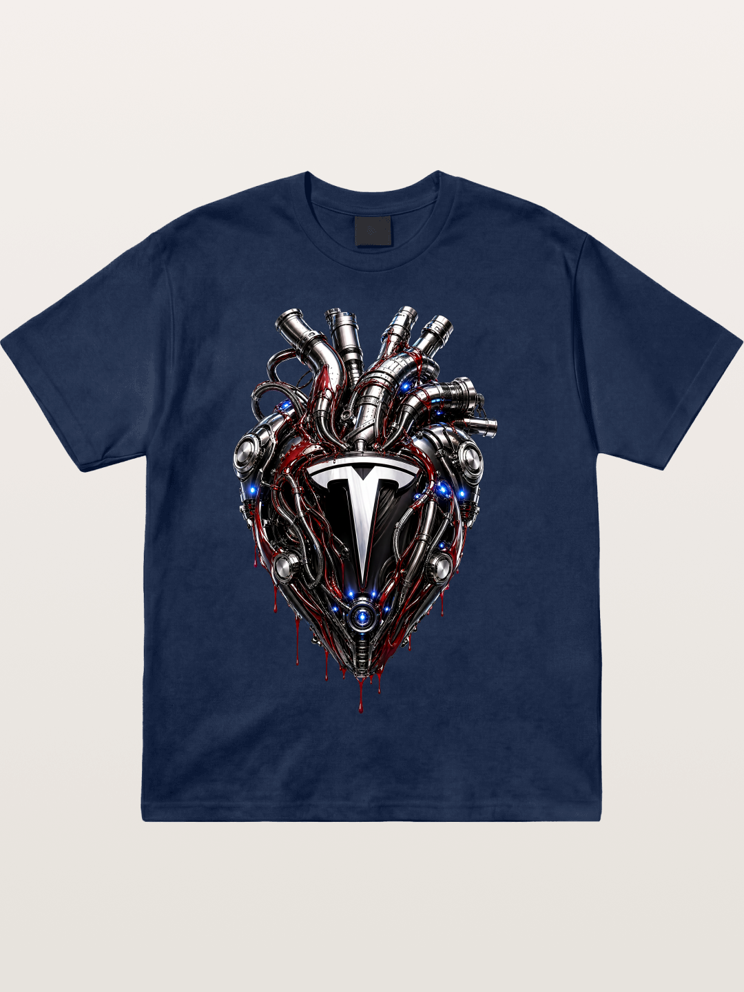 Tesla Mechanical Heart Art Cotton T-shirt