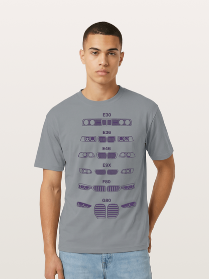 BMW Headlight Generations Print Cotton T-shirt