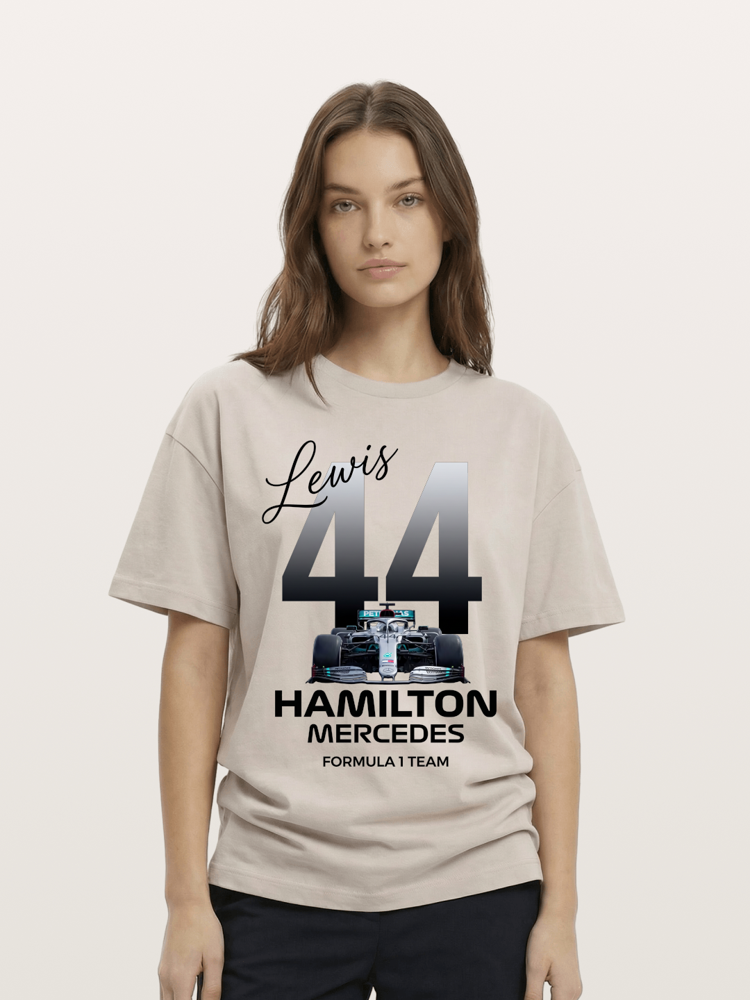Lewis Hamilton Mercedes 44 Design Cotton T-shirt