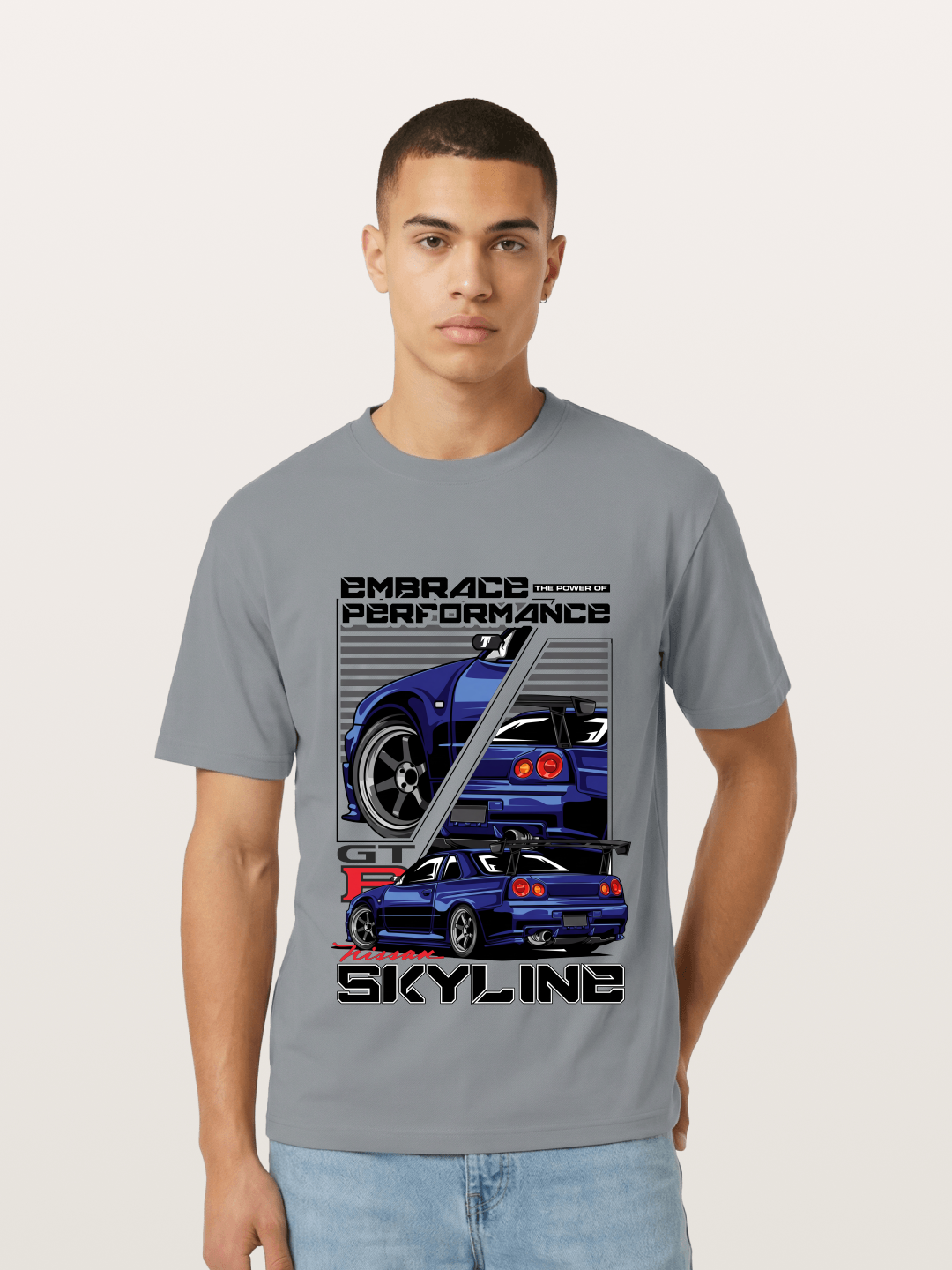 Nissan Skyline GT-R R34 Split View Gildan T-shirt