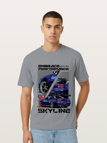 Nissan Skyline GT-R R34 Split View Gildan T-shirt