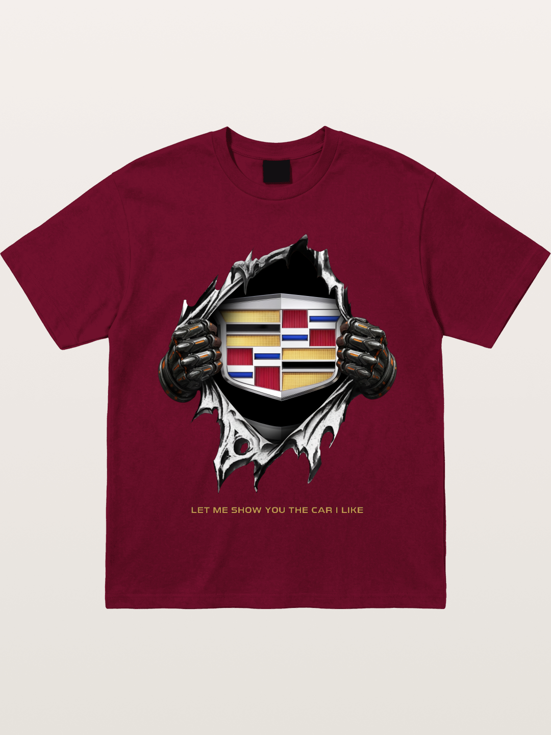 Cadillac Crest Tear Through Effect Gildan T-shirt