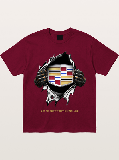 Cadillac Crest Tear Through Effect Gildan T-shirt