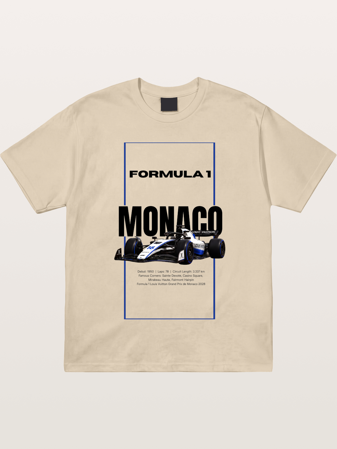 Monaco F1 LV Blue Border Print Gildan T-shirt