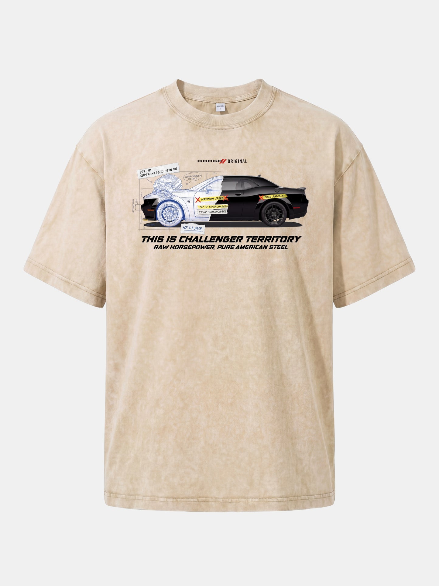 Blueprint Hellcat Spec Poster Washed T-shirt