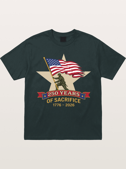 250 Years of Sacrifice Soldier Flag Gildan T-shirt