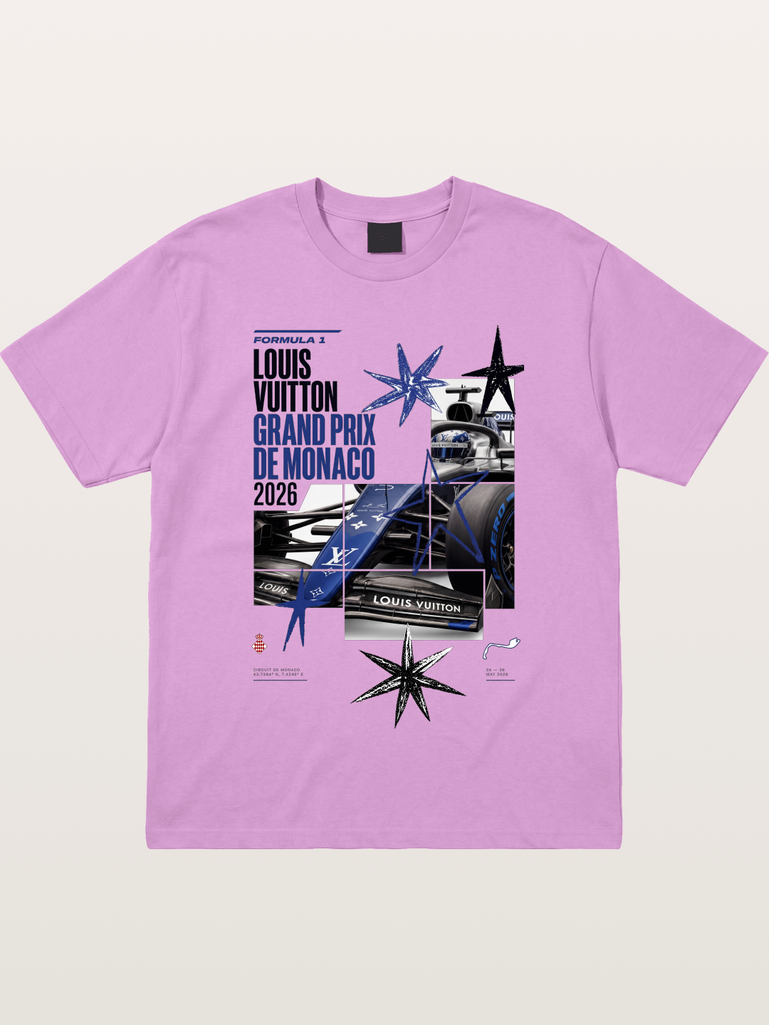 Blue LV F1 Monaco Poster Gildan T-shirt