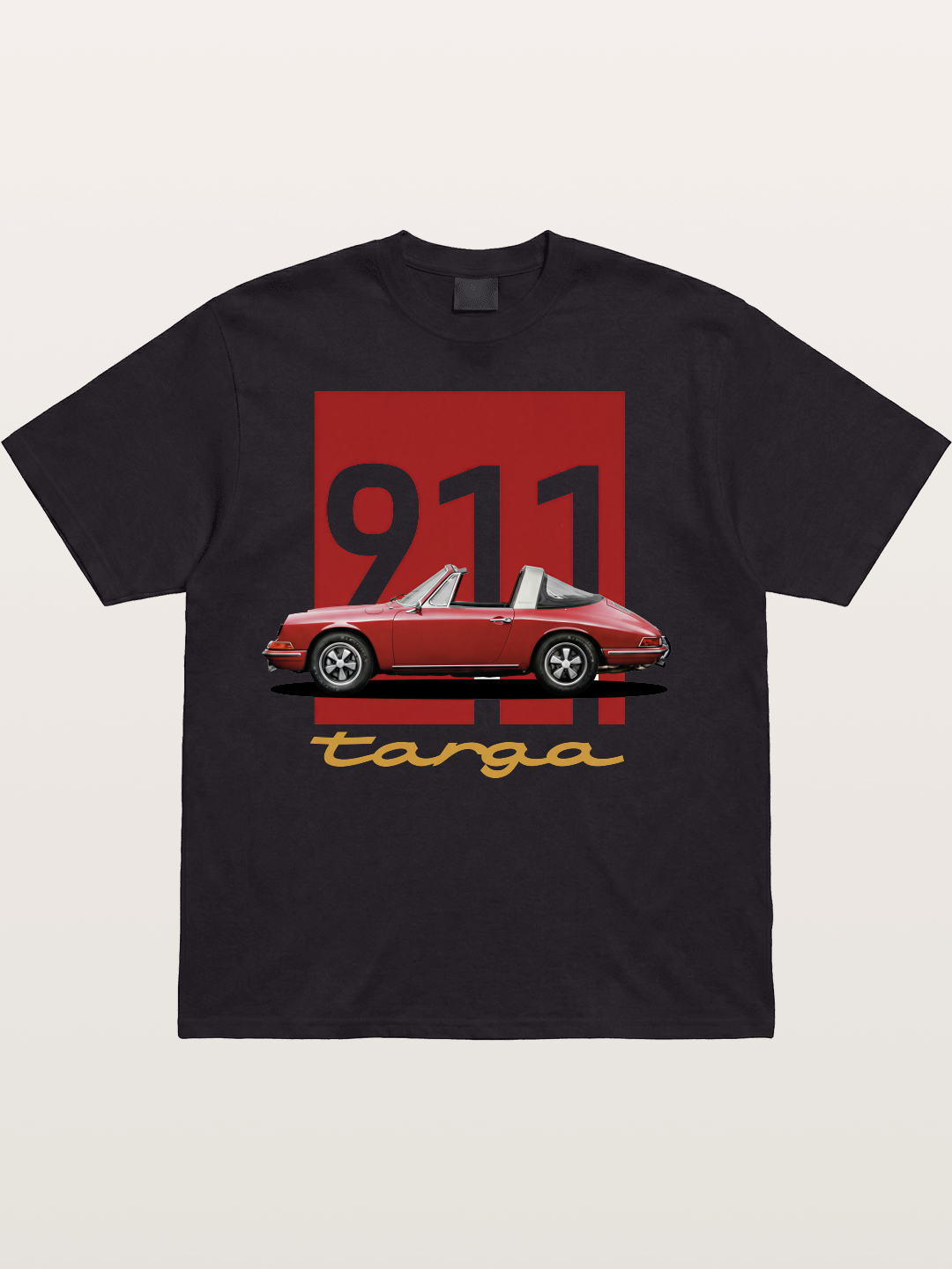 911 Targa Red Vintage Print Cotton T-shirt