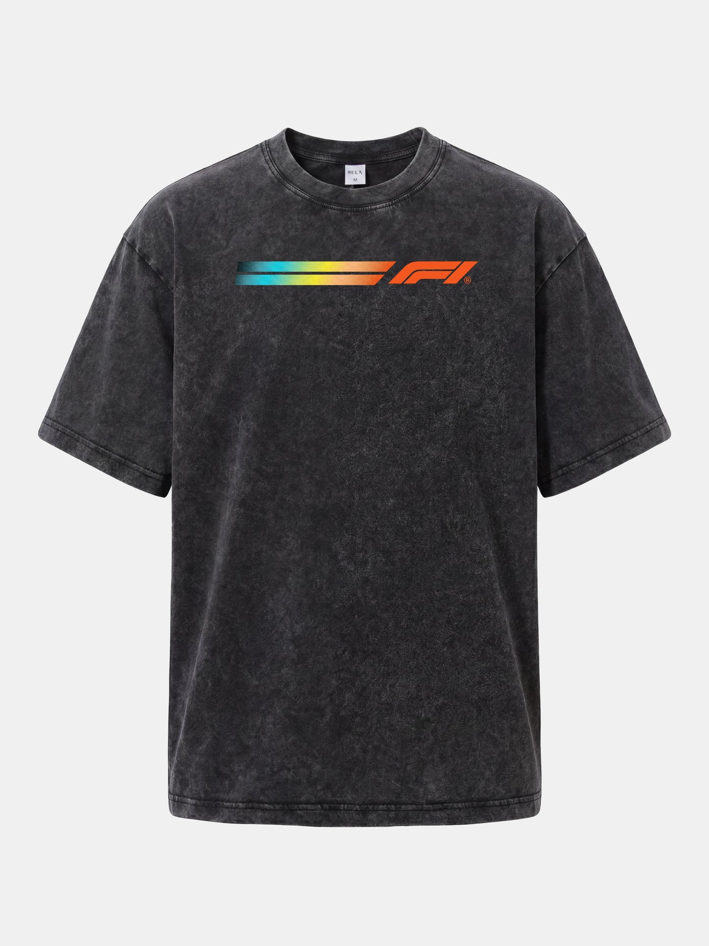 F1 Rainbow Gradient Stripe Banner Washed T-shirt