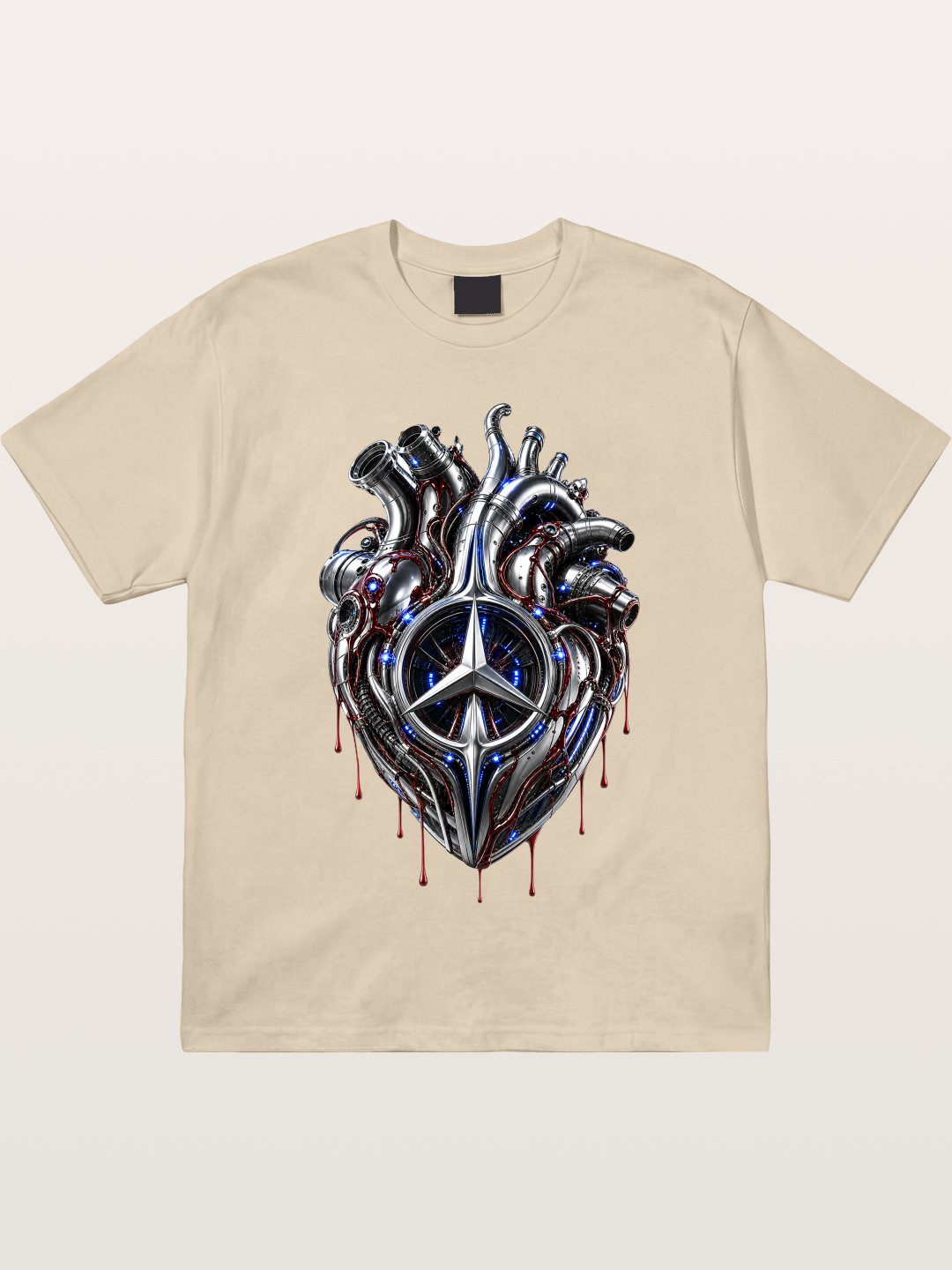 Mercedes Cyborg Heart Print Gildan T-shirt