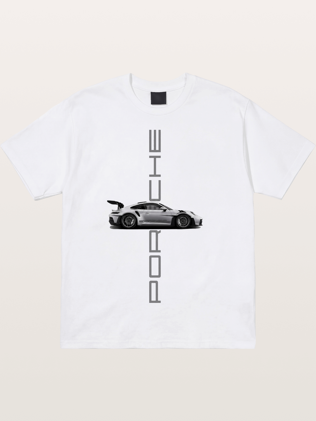 Porsche 911 Vertical Text Design Cotton T-shirt