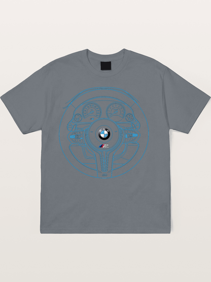 BMW M Vintage Steering Wheel Draft Cotton T-shirt