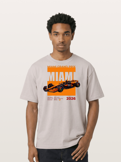 Miami GP Orange F1 Car Cotton T-shirt