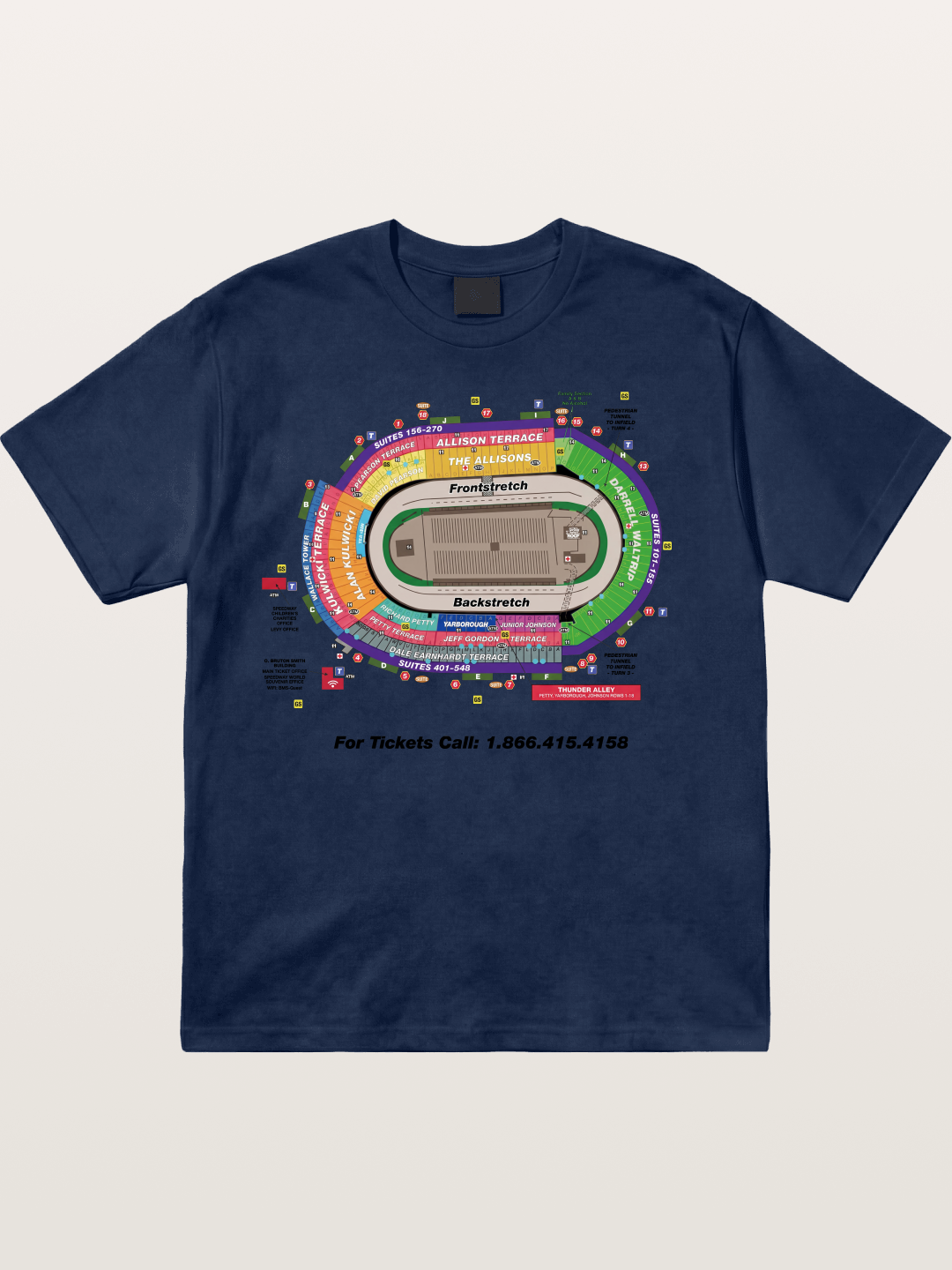 NASCAR Track Seating Map Art Print Cotton T-shirt