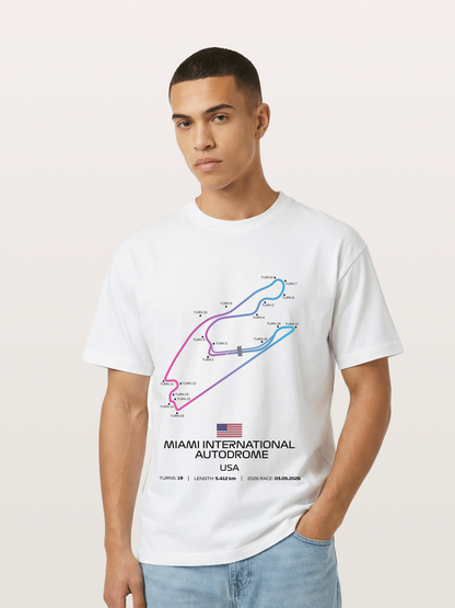 Miami Autodrome F1 Track Map Gildan T-shirt