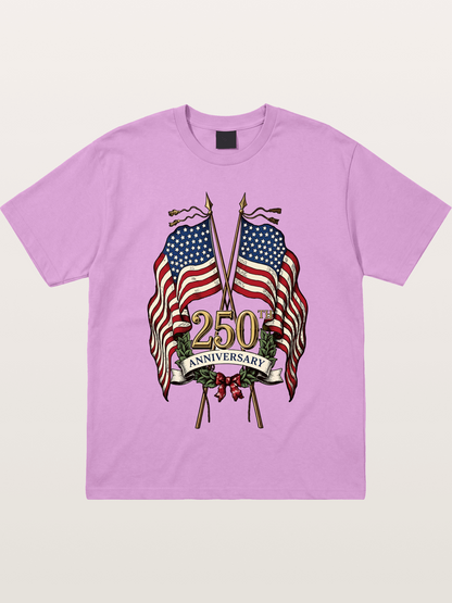 US Flags Anniversary Poster Gildan T-shirt