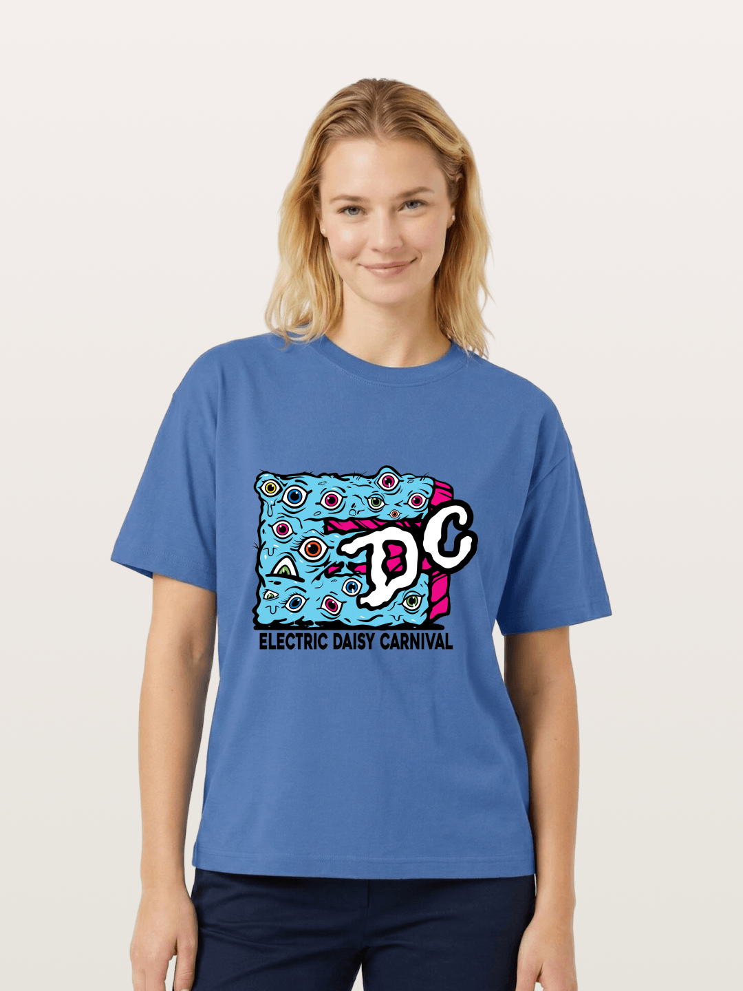 EDC Trippy Eye Daisy Print Gildan T-shirt