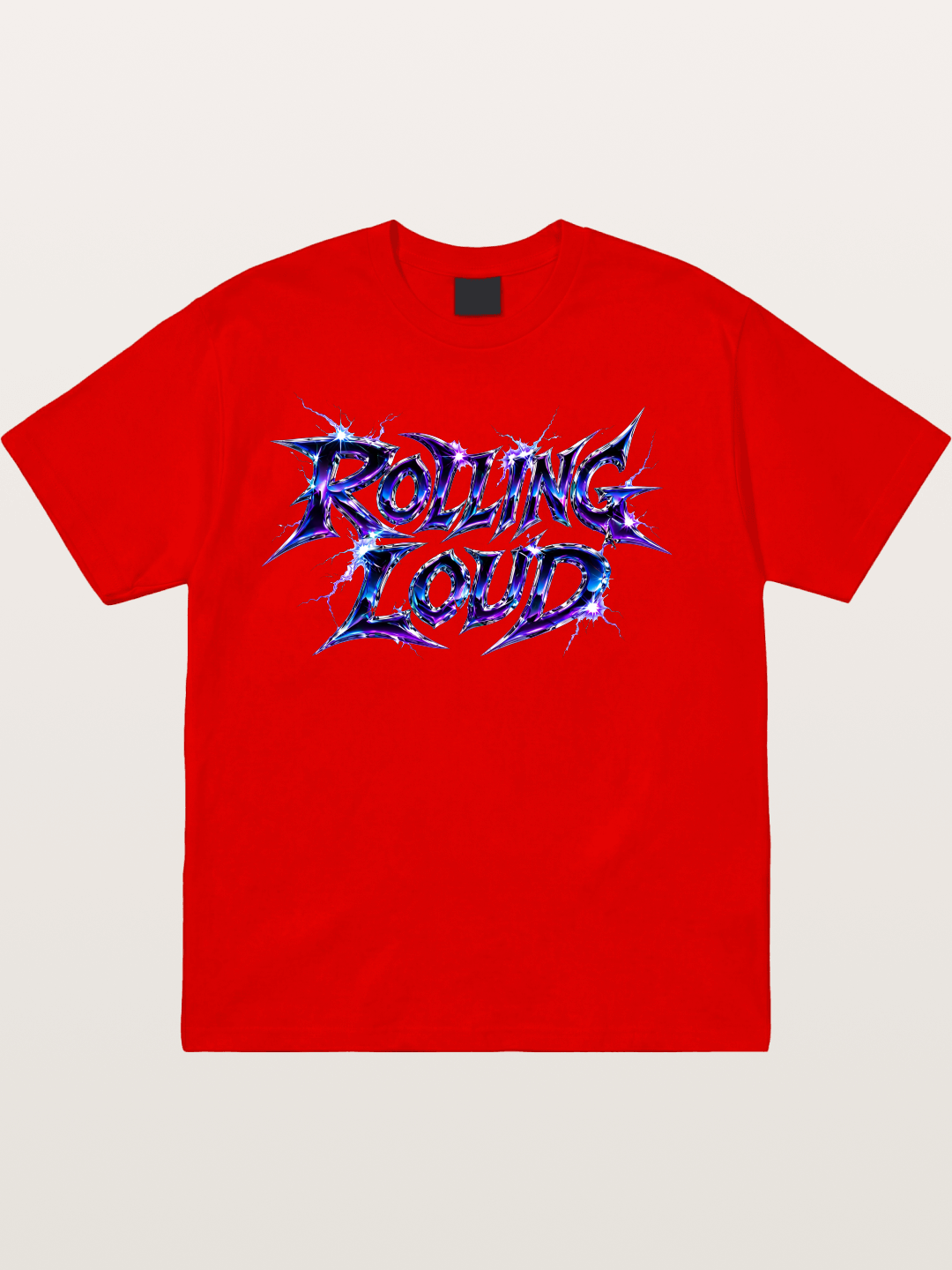 Rolling Loud Blue Lightning Font Cotton T-shirt