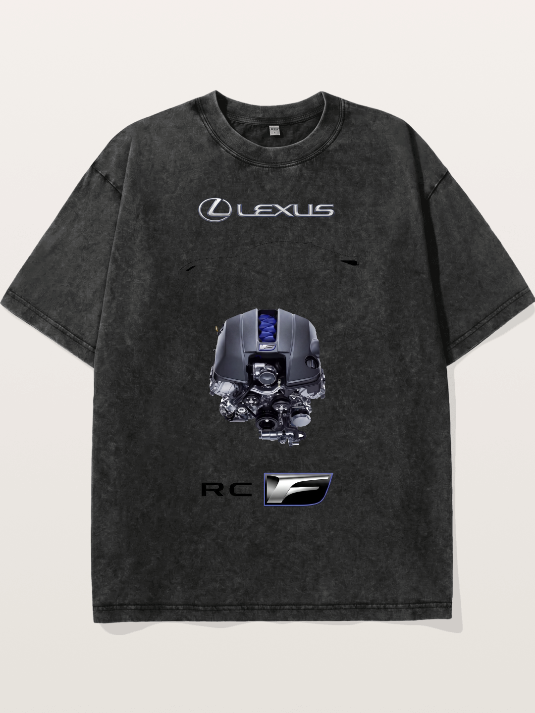 RC F Engine Outline Poster Washed T-shirt