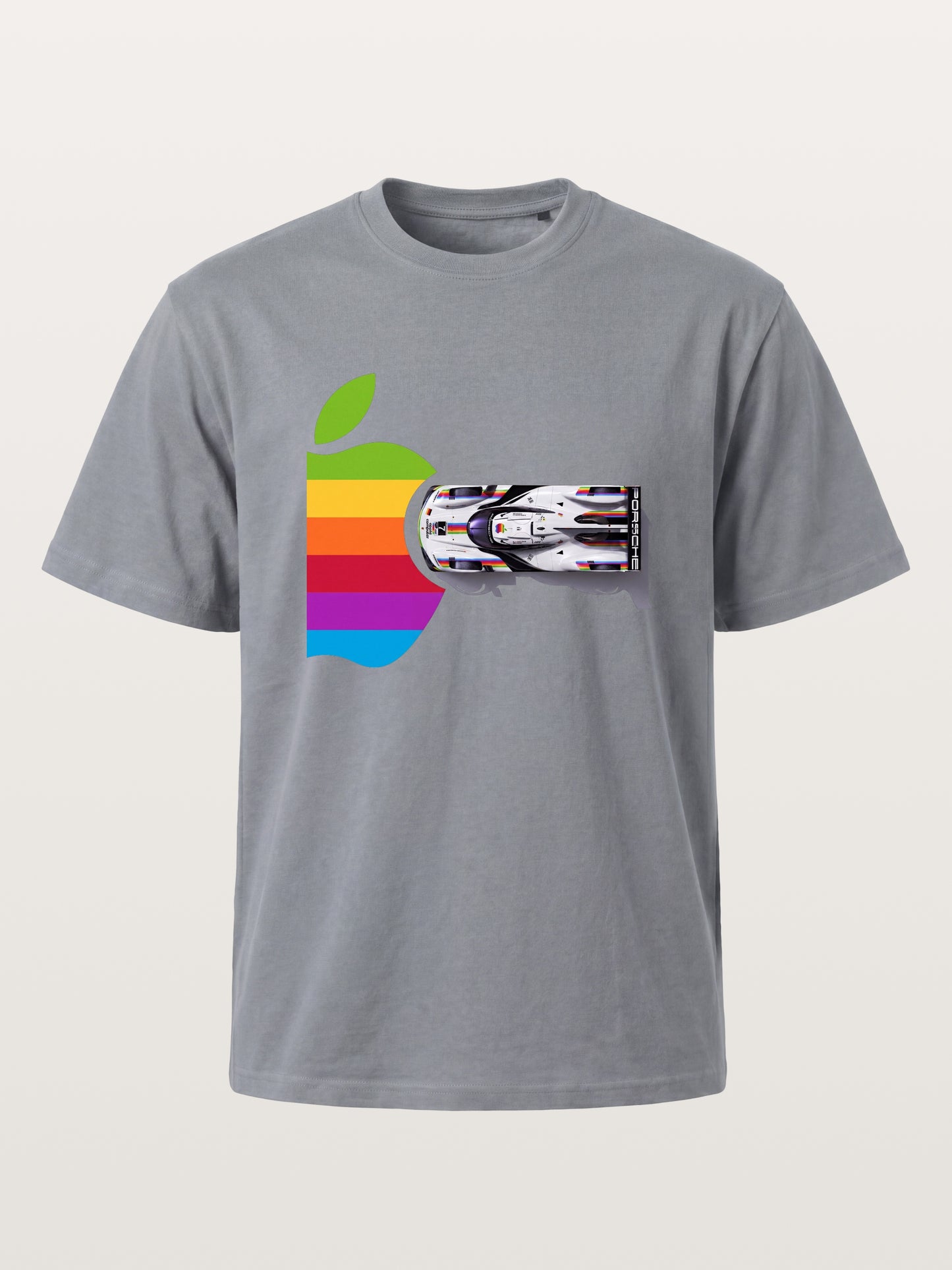 Rainbow Apple Shape Le Mans Race Car Gildan T-shirt