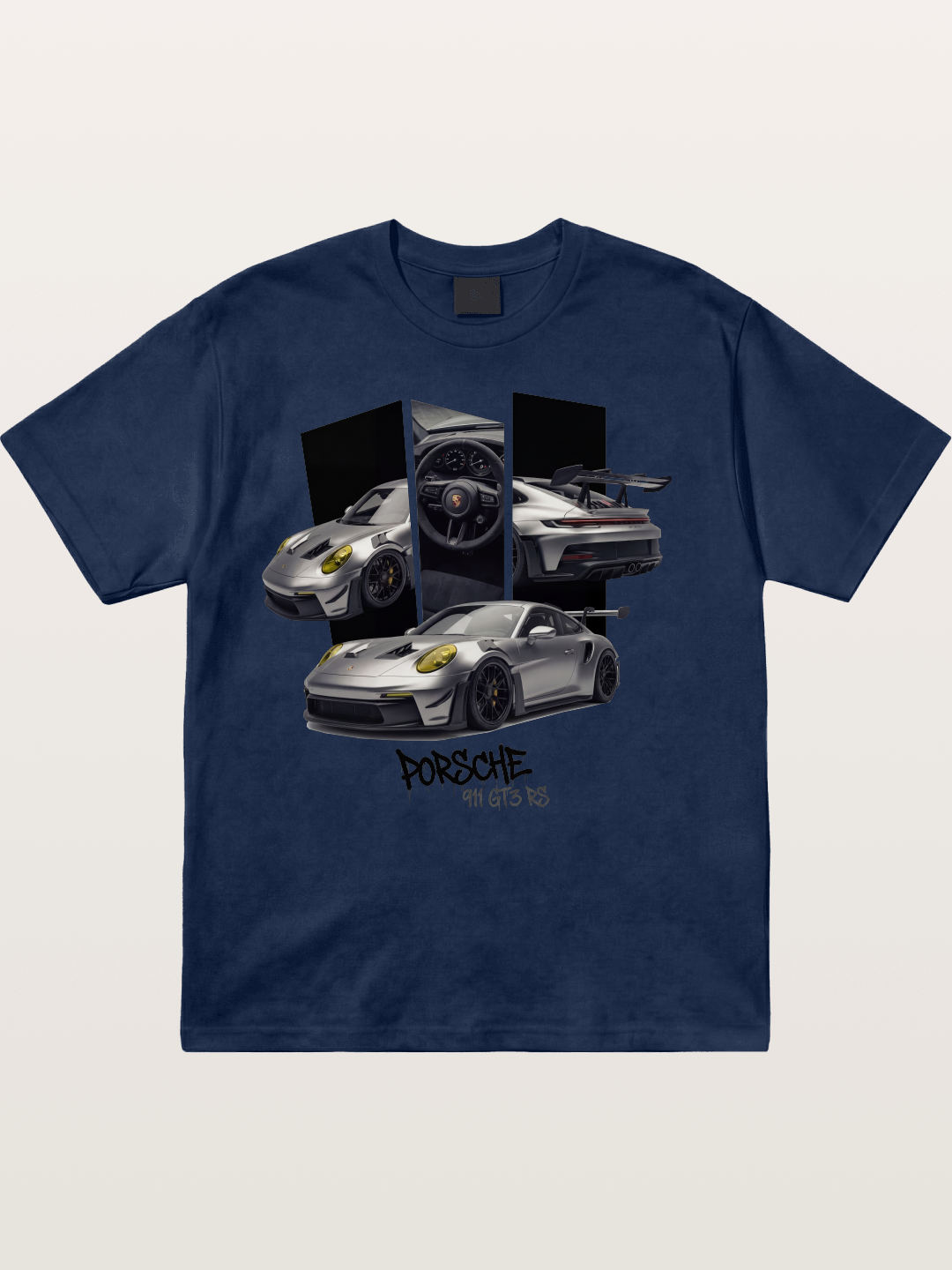 Porsche 911 GT3 RS Split View Montage Cotton T-shirt