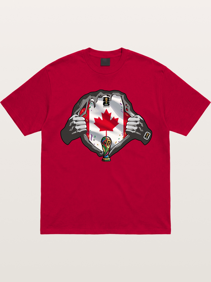 Canada Flag World Cup Poster Gildan T-shirt