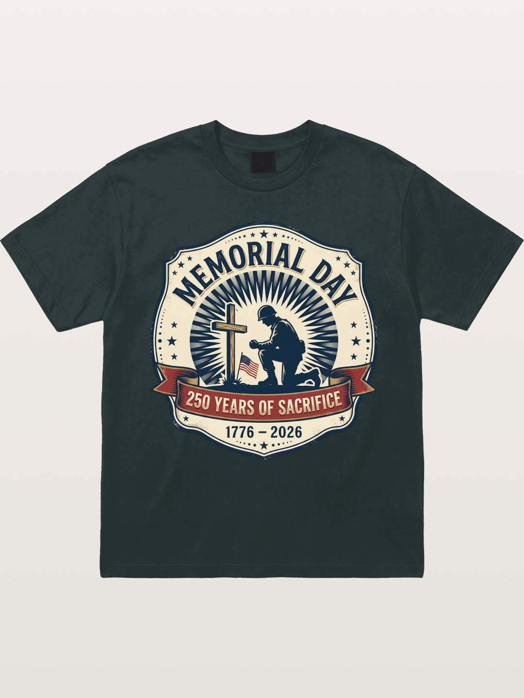Memorial Day Vintage Sacrifice Badge Gildan T-shirt
