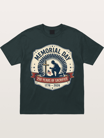 Memorial Day Vintage Sacrifice Badge Gildan T-shirt