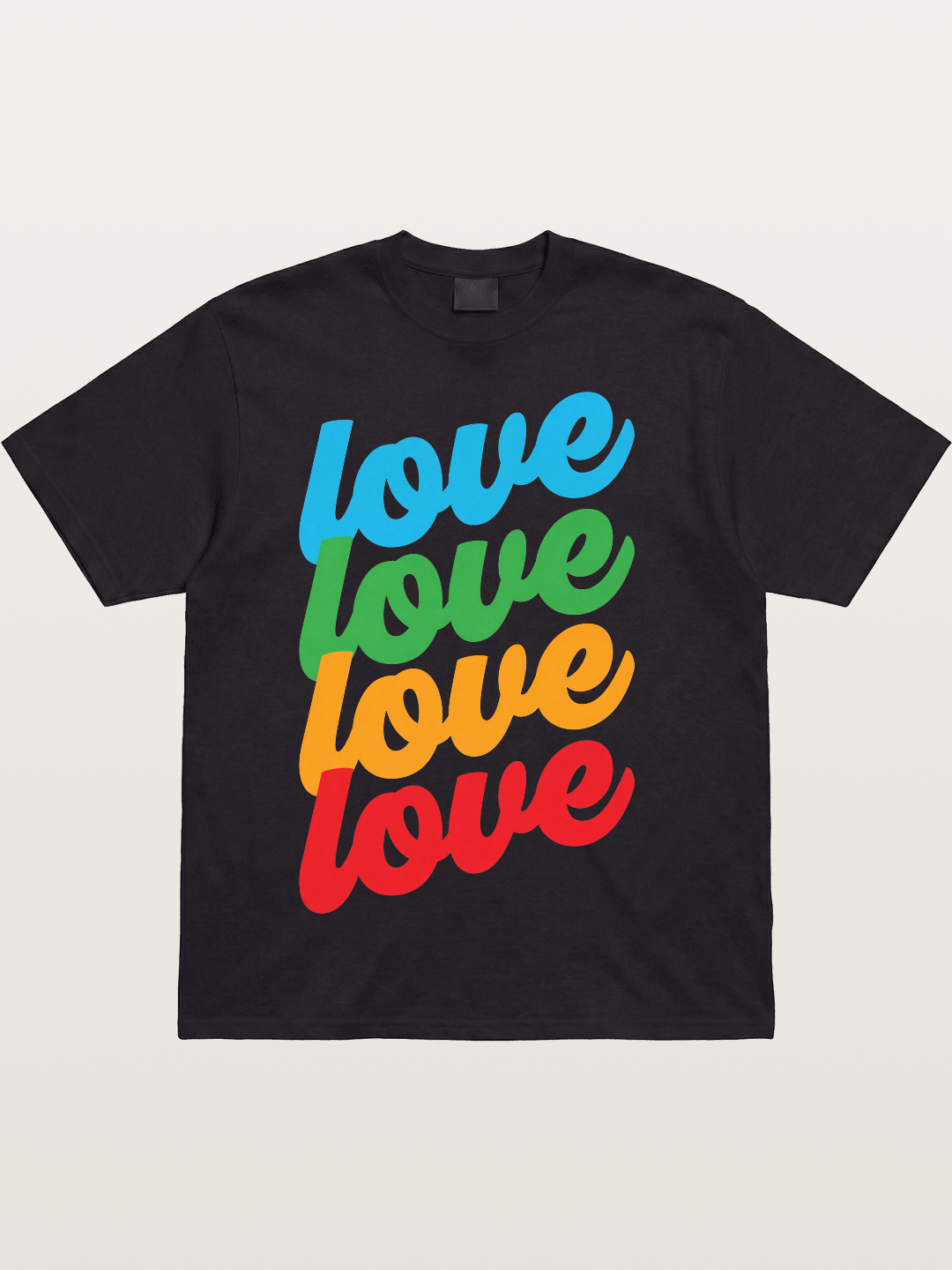 Love Is Love Stacked Rainbow Cotton T-shirt