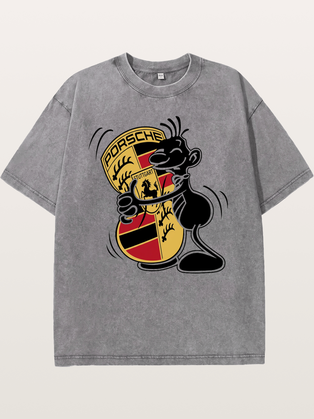 Character Hugging Porsche Crest Washed T-shirt