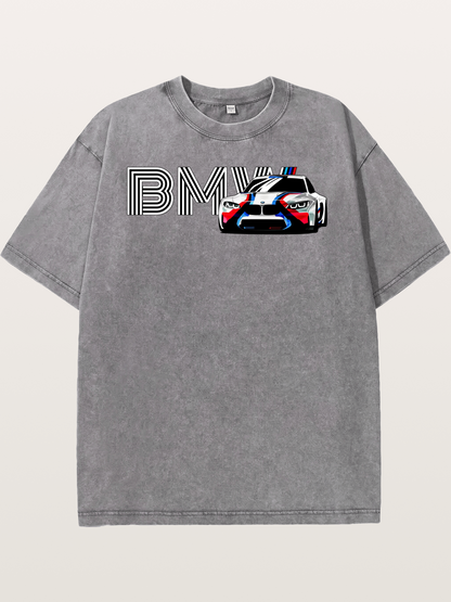 BMW M Series Typography Print Washed T-shirt