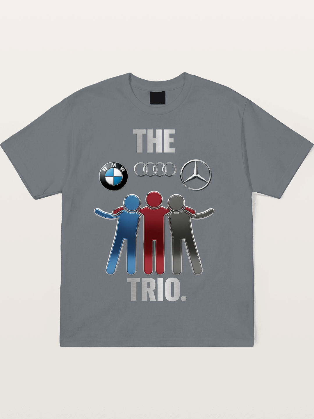 German Car Trio Friendship Print Cotton T-shirt