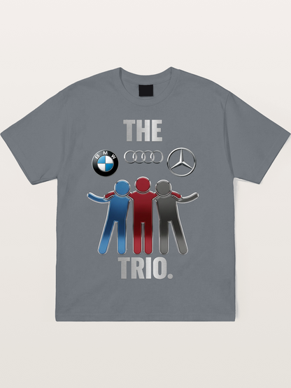 German Car Trio Friendship Print Cotton T-shirt