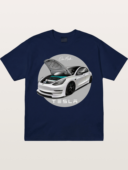 Tesla Model 3 Elon Musk Art Gildan T-shirt
