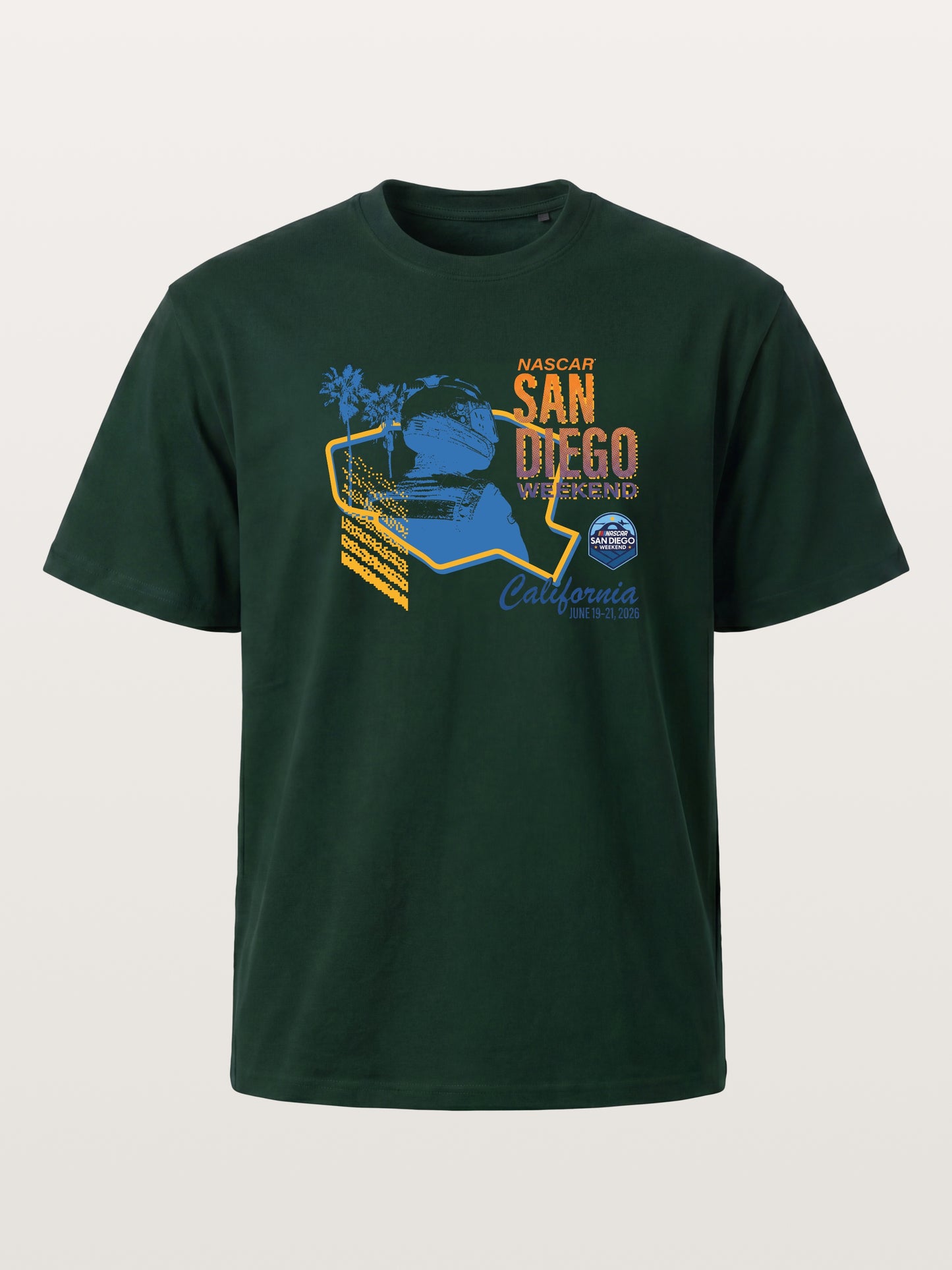 San Diego NASCAR Helmet Silhouette Gildan T-shirt