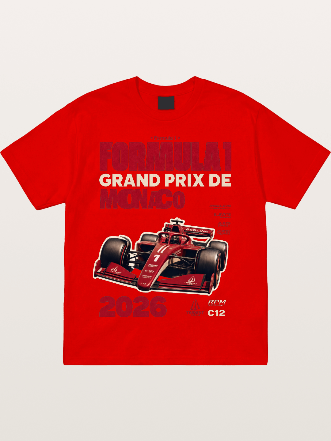 Red Monaco F1 2026 Poster Cotton T-shirt