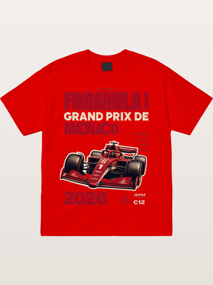 Red Monaco F1 2026 Poster Cotton T-shirt