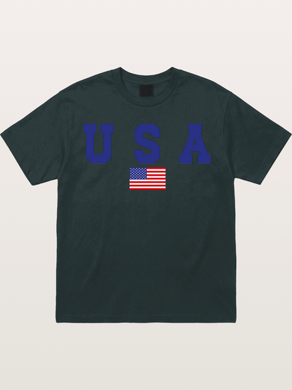 USA Letters With American Flag Gildan T-shirt