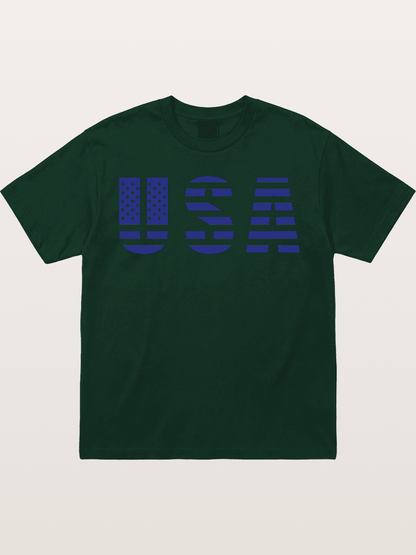 Blue Tone USA American Flag Gildan T-shirt