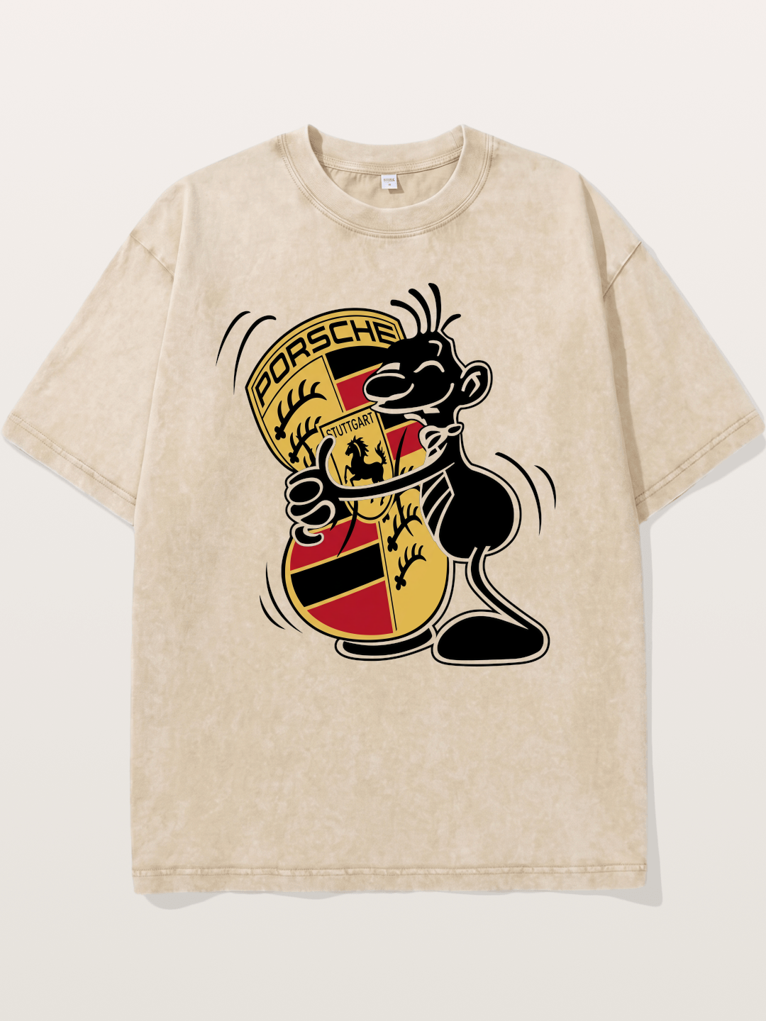 Character Hugging Porsche Crest Washed T-shirt