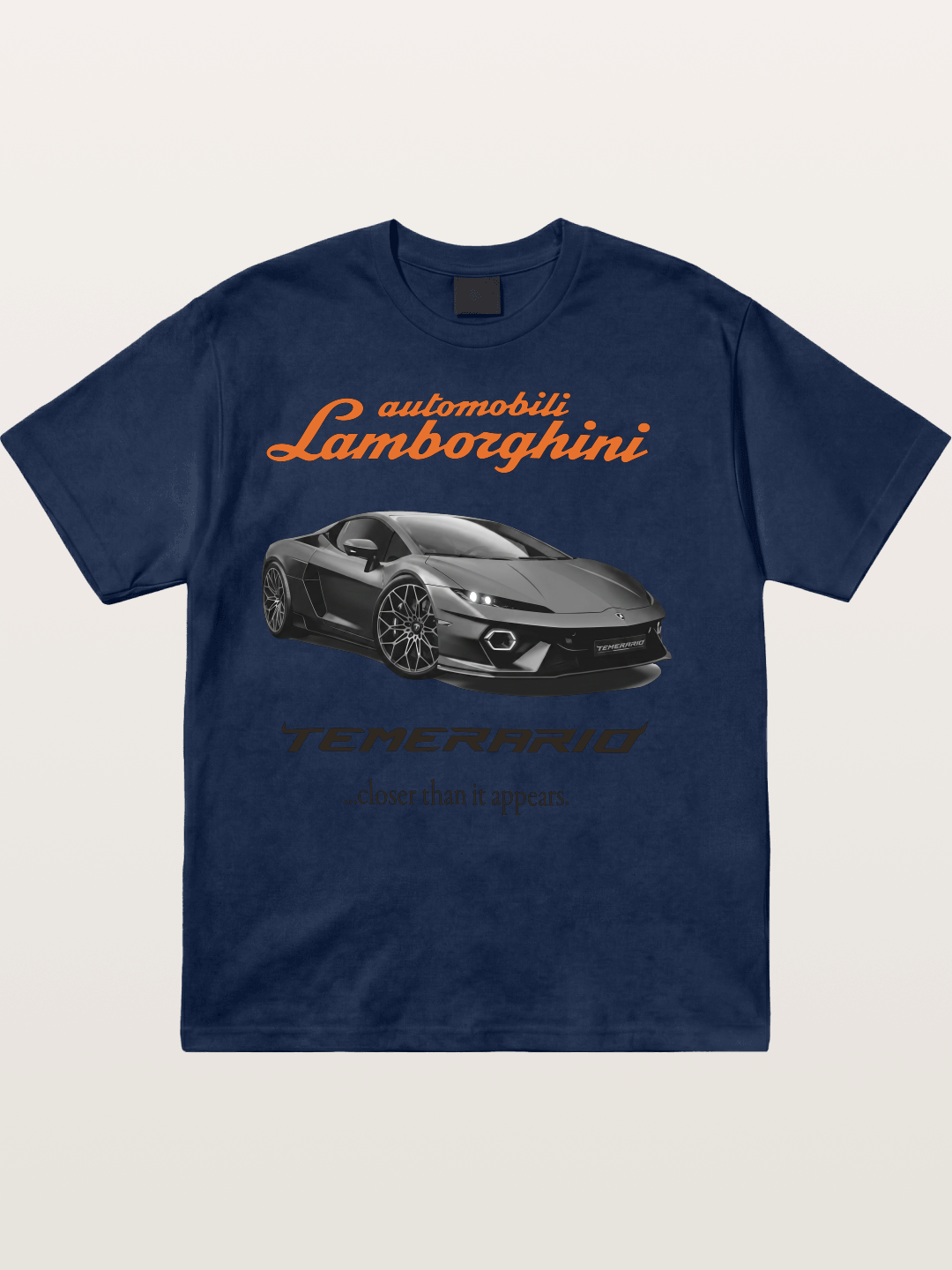 Lamborghini Temerario Grey Sports Car Cotton T-shirt