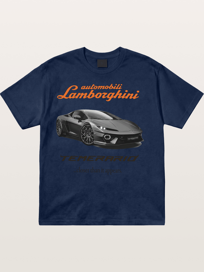 Lamborghini Temerario Grey Sports Car Cotton T-shirt