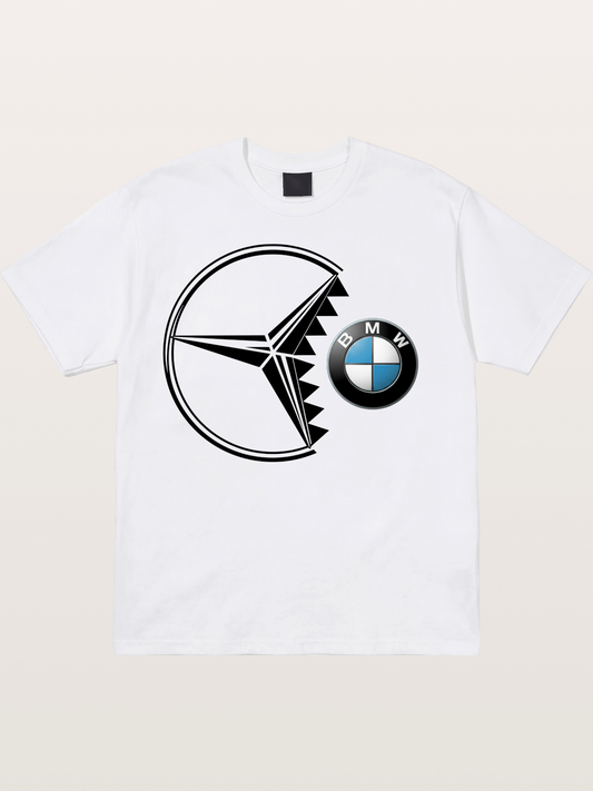 Mercedes vs BMW Logo Art Cotton T-shirt