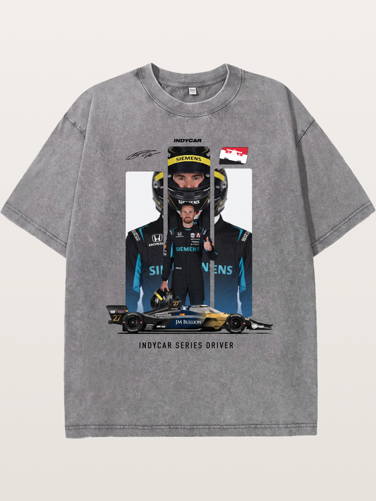 #27 IndyCar Driver Kyle Kirkwood Washed T-shirt