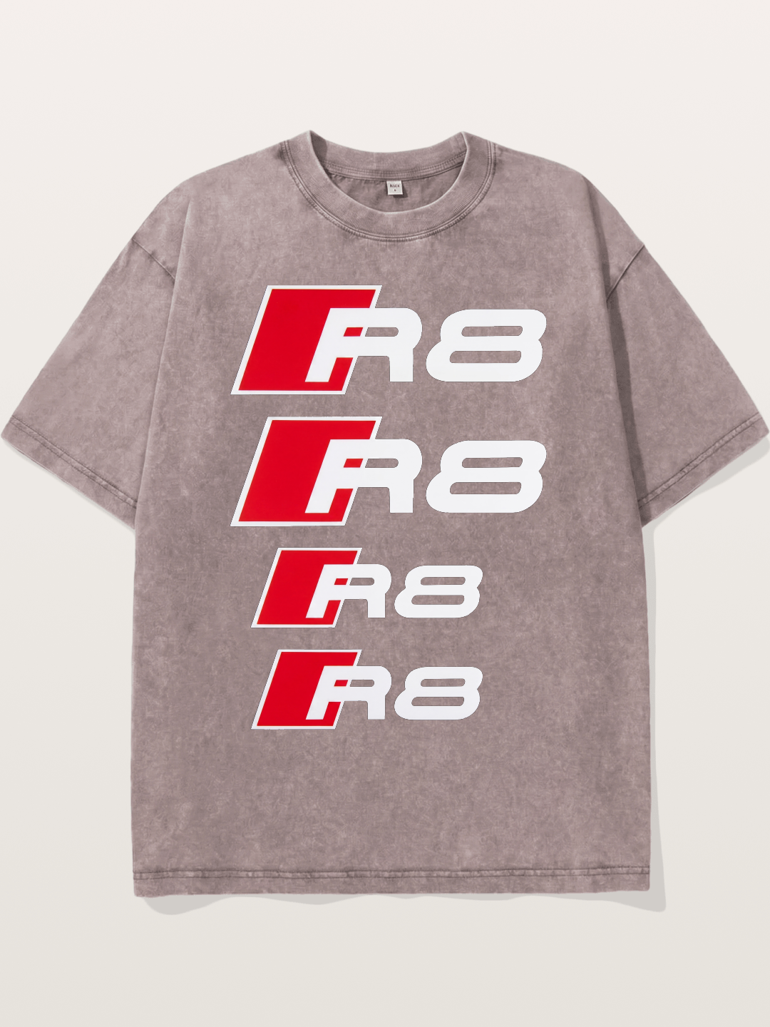 Audi R8 Red Repeated Text Washed T-shirt